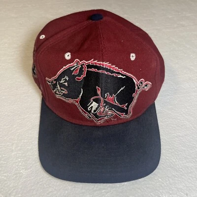 Vintage Arkansas Razorback Hat Cap Red Black Adult 7 1/4 Fitted Zephyr Wool - Image 1 of 4
