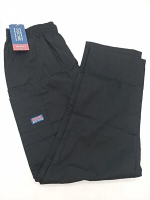 Cherokee Workwear Black Traditional Classic Elastic Waist Pant Srubs XS Petite  - Image 1 of 4