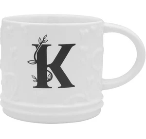 NEW Modern Expressions Letter K Monogrammed 14 Ounce Mug White Matte - Picture 1 of 4