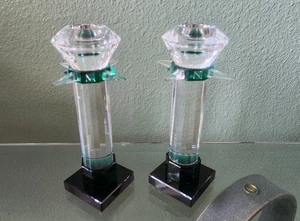 *READ* Swarovski Selection Uranus Column Candle Stick Holders 6.25" Set of 2 - Picture 1 of 20
