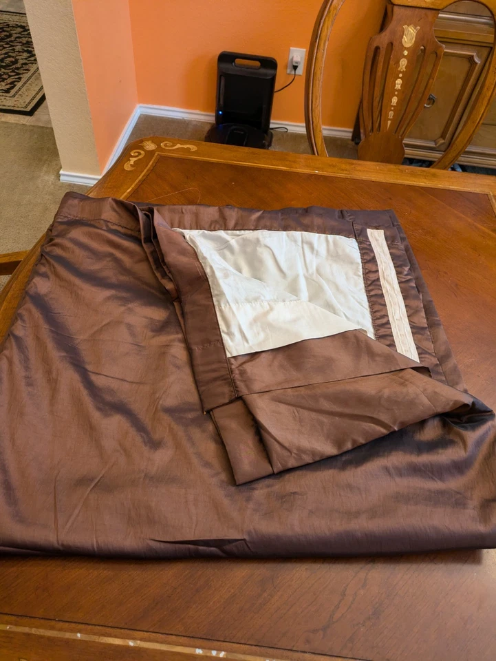 Exclusive Fabrics & Furnishing Chocolate Brown With Lining 3 Panels 50x108 - Image 1 of 4