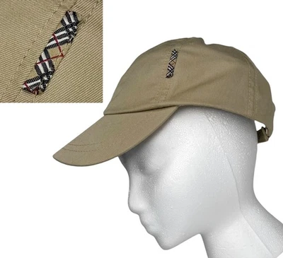Burberry Baseball Cap Khaki One Size Hat Nova Check Trim Vintage Y2K Women’s OS - Image 1 of 4