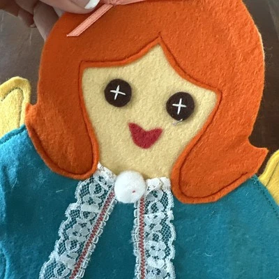 2 Vintage Handmade Girl Puppets - Image 1 of 4