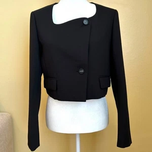 LOEUVRE Cropped schwarzer Blazer asymmetrische Jacke kantiges koreanisches Design neu mit Etikett $ 239 - Bild 1 von 19