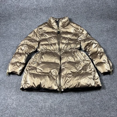 Athleta Alicia Keys KEYS Puffer Jacket Womens Medium Metallic Gold Quilted Down - Image 1 of 4