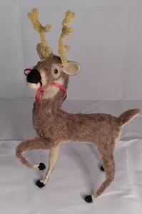 Vintage Handmade Felted Reindeer Christmas Decor Handsome Buck - Picture 1 of 5