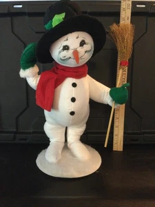 Annalee Christmas 2015 Holly Snowman Broom 16” - Picture 1 of 4