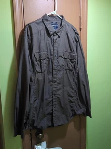 American Rag Cie: Gray, 3/4-LS, 2 Pocket, Snap Button Woven, Size XXL - Picture 1 of 4