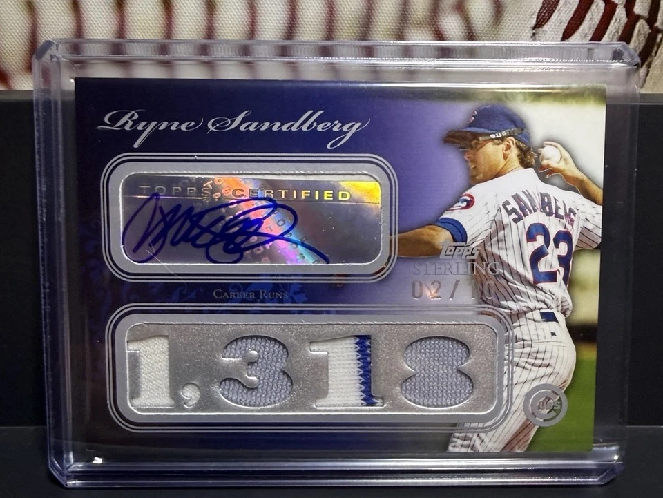 2008 Topps Sterling Ryne Sandberg 3-color Relic Auto /10 - Image 1 of 1