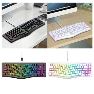 Mechanical Keyboard Wired Rainbow Backlit 69 Keys Ergonomic Accessories Light up - Picture 1 of 12