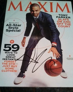 Tony Parker NBA Champions San Antonio Spurs autographed Maxim JSA Signed - Picture 1 of 1