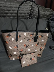 Nwt Coach City Tote In Signature Canvas With Wristlet Halloween 2024 new ๐๐ - Picture 1 of 17