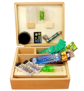 Juego de Regalo de Navidad Caja de Madera Grande Rizla Papeles de Liar Pipa Fumar Juego de Regalo - Imagen 1 de 3