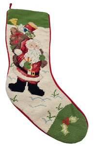 Bolso de Papá Noel Vintage Imperial Elegance Lana Punta de Aguja Medias de Navidad - Imagen 1 de 22
