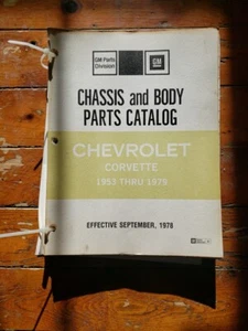 1953 - 1979 CHEVROLET CORVETTE PARTS CATALOG MANUAL ALL MODELS ORIGINAL GM L4 - Picture 1 of 24