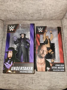 PCS Statue Figure Lot Undertaker & Stone Cold Steve Austin SEALED 11.5in WWE WWF - Picture 1 of 2