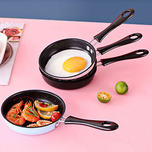 Mini Frying Pan Stainless Steel Prevent Stick Induction Pot Round Breakfast