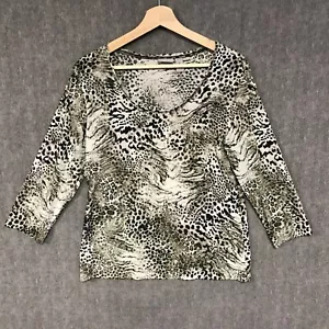 Chicos Shirt Womens 1 Size Medium Blouse Tunic Top Animal Print - Picture 1 of 13