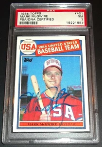 PSA DNA Autografo PSA 7 Rc Mark Mcgwire Auto 1985 Topps #401 Rookie Firmato - Foto 1 di 2