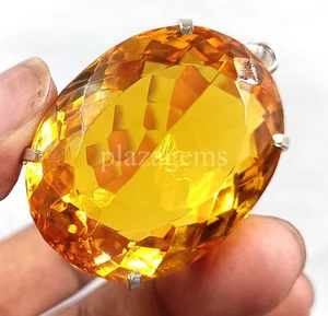 Natural Yellow Sapphire 100Ct Oval Cut Certified Pendant Loose Gemstone 5ARW - Picture 1 of 8