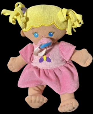 Niños II Muñeca Bebé Rubia Peluche Rosa Vestido Mariposa Chupete 11" Foto 1 de 3