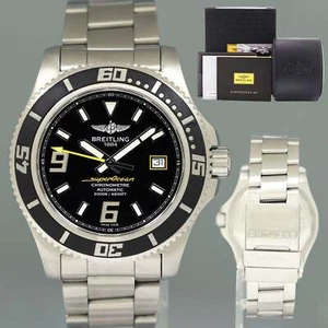 PAPERS MINT Breitling Super Ocean 44mm Automatic Steel Black Dial Watch Box - Picture 1 of 7