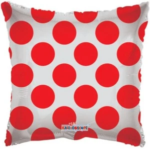Red Dots See-Thru Square Shape 18" Foil Balloon (Non-Packaged) - Picture 1 of 1