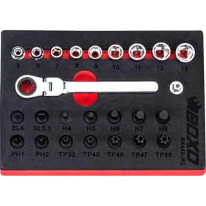 1/4" Drive Low Profile Socket & Stubby Bit Set 25 Pcs BX440-R2 - Picture 1 of 5