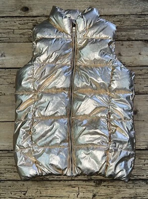 Old Navy Youth’s Size XL 14 Metallic Rose Gold Puffer Vest - Image 1 of 4