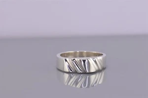 Anillo de plata de ley de 6 mm con muescas lisas Mex 925 talla: 8 - Imagen 1 de 8