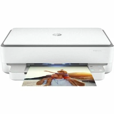  HP ENVY 6020e All-In-One Inkjet Printer Grey / White with Ink Used - Image 1 of 4