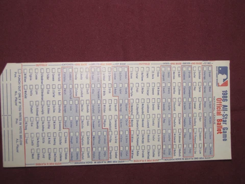 Seven MLB All-star game ballots, unmarked, mint condition Cover