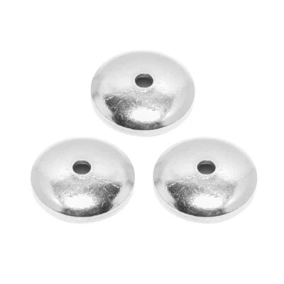 3 Pcs 20X6mm Button Bead Coin bead Sterling Silver Plated - Image 1 of 3