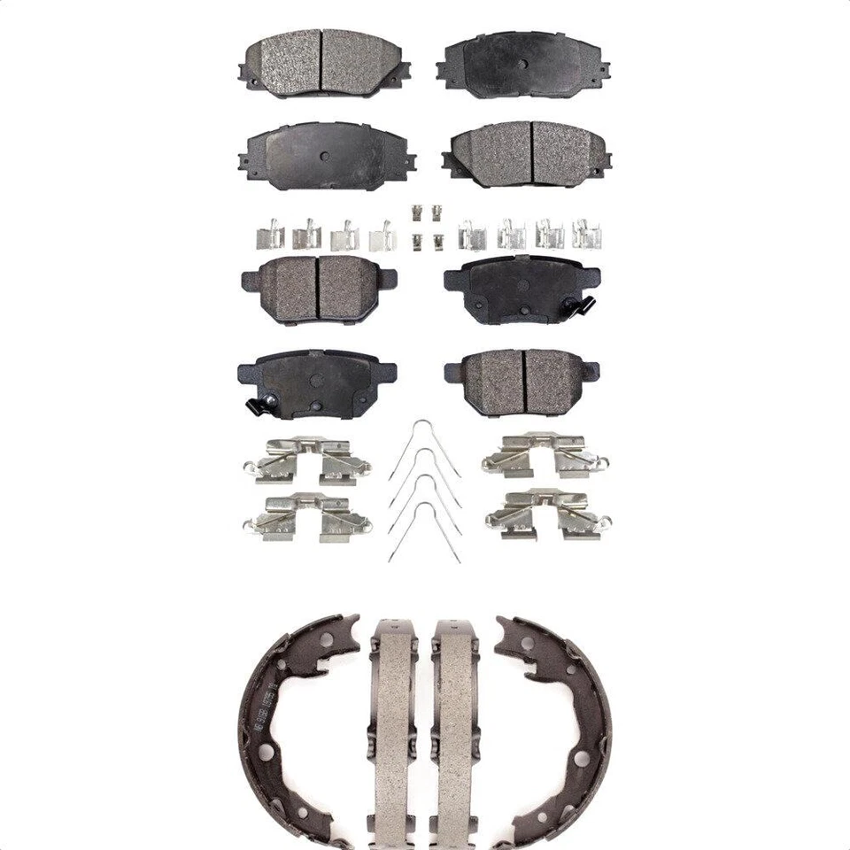 [Front+Rear] Ceramic Brake Pads Parking Shoes Kit For Toyota Matrix Pontiac Vibe - Image 1 of 4