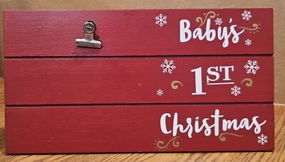 Marco Shiplap Navidad Baby Frist rojo Foto 1 de 3