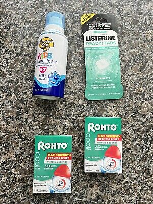 Healthcare Bundle With Eye Drops, Sunscreen And Listerine Tablets • 2$