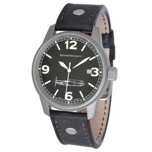 Messerschmitt Fliegeruhr ME109LB-Ti mit Lederarmband 5 ATM Ronda Quarzwerk Titan - Picture 1 of 3
