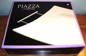 Piazza Godinger White Square Serving Tray with Handles (NEW IN BOX) 14-1/8"  - Picture 1 of 2