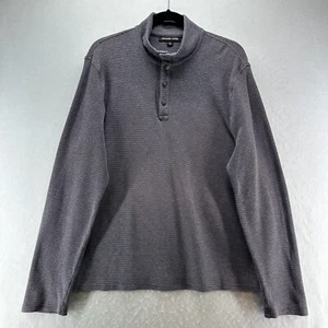 Michael Kors Shirt Mens Sz XL Thermal Waffle 1/4 Snap Long Sleeve Stretch Gray - Picture 1 of 11