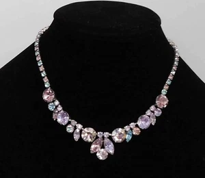 Weiss Vintage Multicolor Jeweled Necklace - Picture 1 of 4
