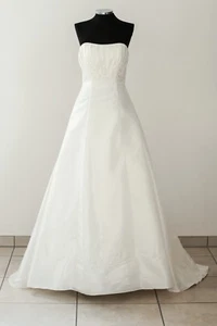 Très Chic Brautkleid 'JK1303' Taft Spitze A-Linie creme ivory - Gr. 34/36 - Bild 1 von 3