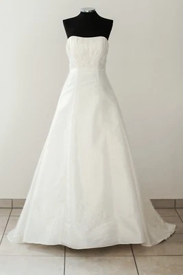 Très Chic Brautkleid 'JK1303' Taft Spitze A-Linie creme ivory - Gr. 34/36 - Bild 1 von 3