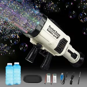 Giant Bubble Machine Gun with Colorful Lights, Electric Bubble Shooter, 64 Holes - Picture 1 of 10