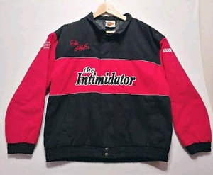Vintage Dale Earnhardt The Intimidator NASCAR Jacket Mens Medium Black Red  - Picture 1 of 13