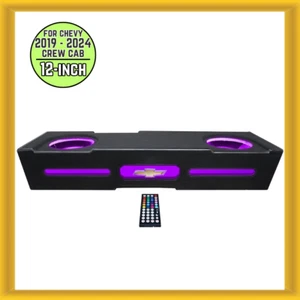 QPower QLUXE Dual 12″ Vented w RGB LED Illumination for Chevy 2019-2024 Crew Cab - Picture 1 of 7