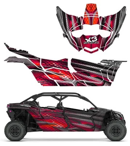 2017+ Can Am X3 Maverick MAX Hades Design Graphic Kit Wraps Decals Off Road 4x4 - Picture 1 of 9