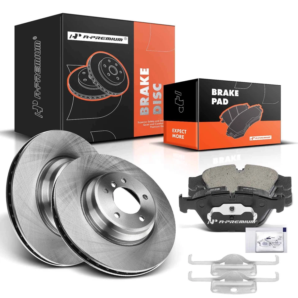 Front Disc Brake Rotors and Ceramic Brake Pads for BMW 335d 335i 335is 335xi X1 - Image 1 of 4