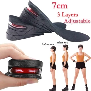 Unisex Shoe Insole Air Cushion Heel insert Increase Taller Height Lift 3 inch US - Picture 1 of 10