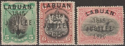 EDSROOM-19098 Labuan 69-71 HR 1896 Silver Jubilee of Labuan CV$167.50 - Image 1 of 2