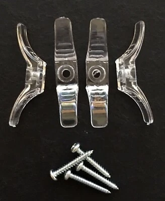 Qty. 4 Cord Cleats Clear with Screws. for Window Blind Shade string - Image 1 of 2